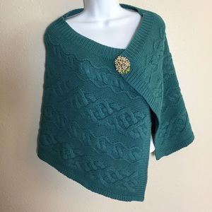 Ann Taylor Loft wrap blue-green color one size